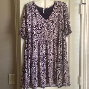 Navy and Pink Babydoll Dress